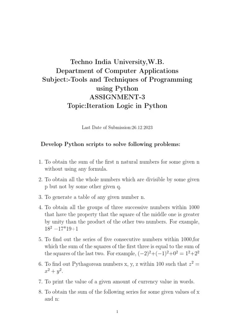 Python Assignment-3 | PDF | Number Theory | Elementary Mathematics