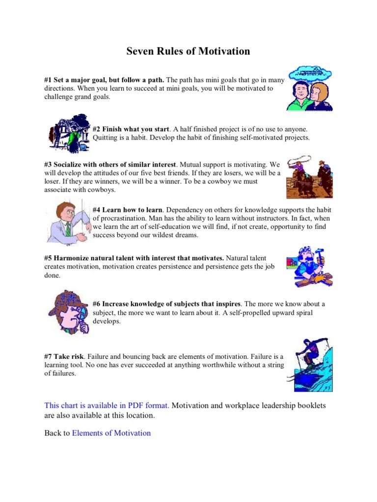 Seven Rules Of Motivation | PDF | Motivation | Motivational