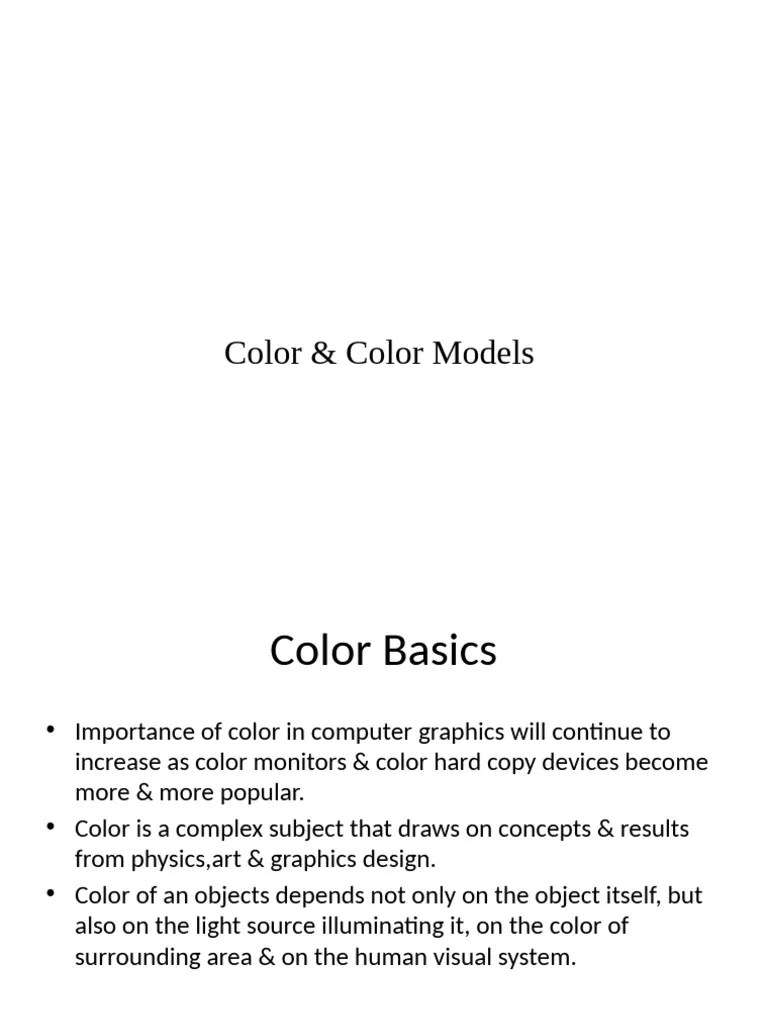 Color & Color Models | PDF | Color | Rgb Color Model