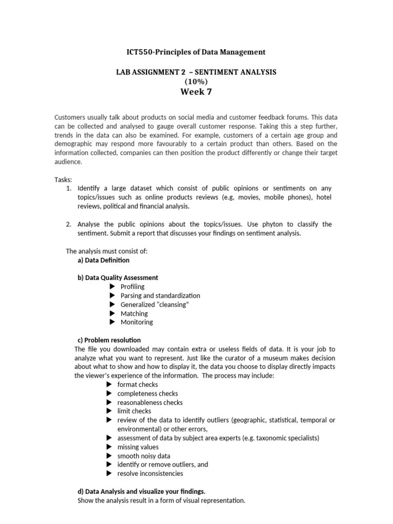 ICT550 Lab Assignment 2 | PDF | Data | Information Science