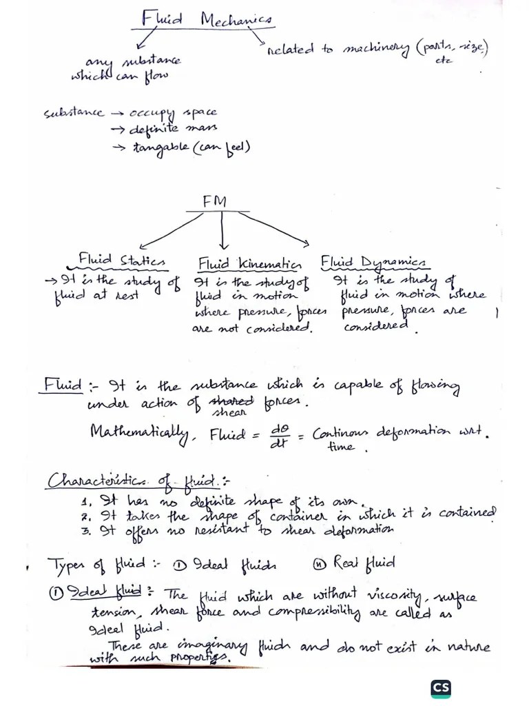 Fluid Mechanics Notes | PDF