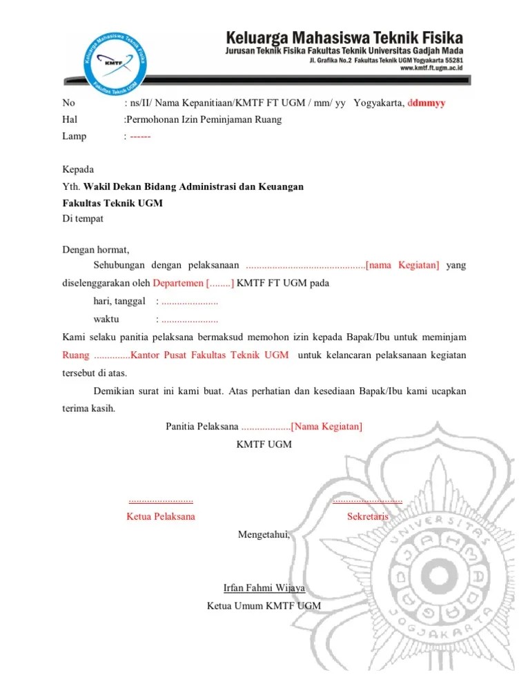 The collection that comprising chosen picture and the best amongst others. Format Surat Peminjaman Tempat Fakultas
