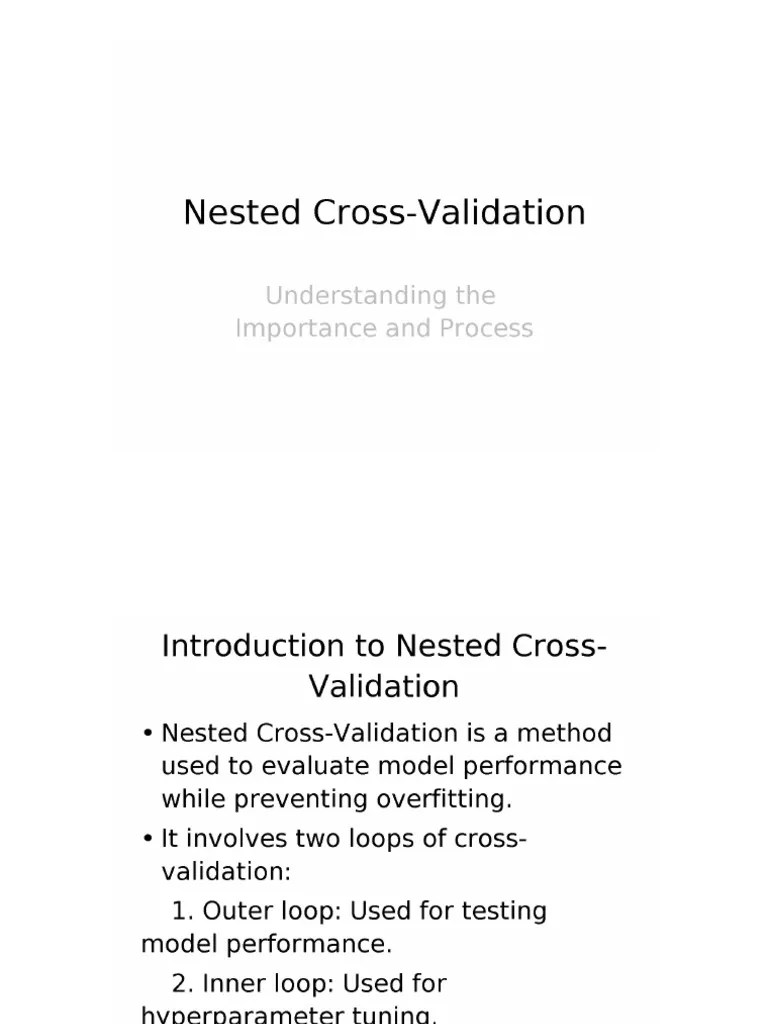 383 965276 Nested Cross Validation Presentation | PDF
