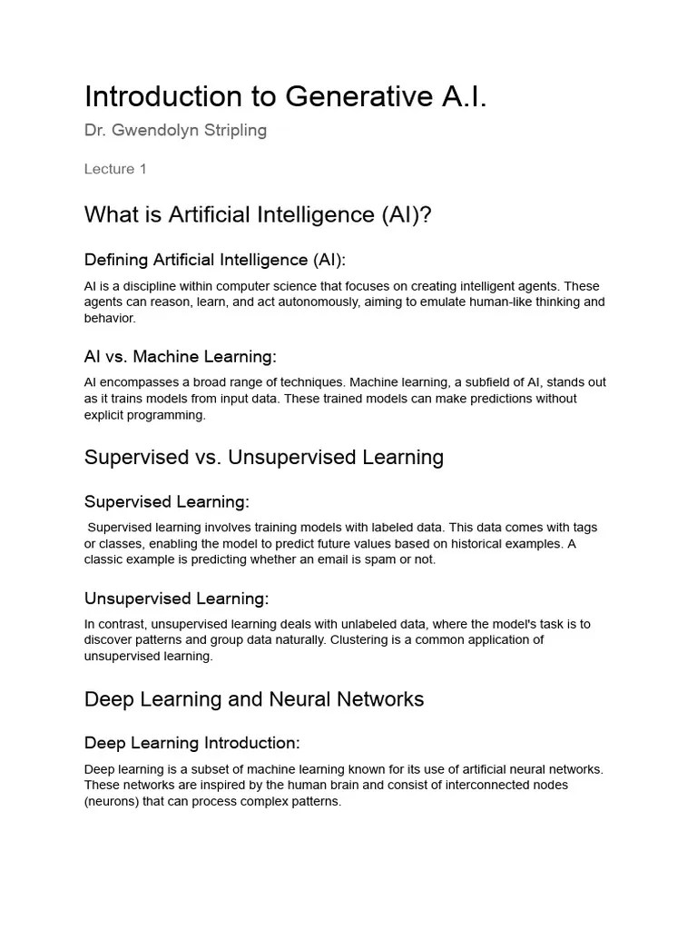 Introduction To Generative AI | PDF | Artificial Intelligence ...