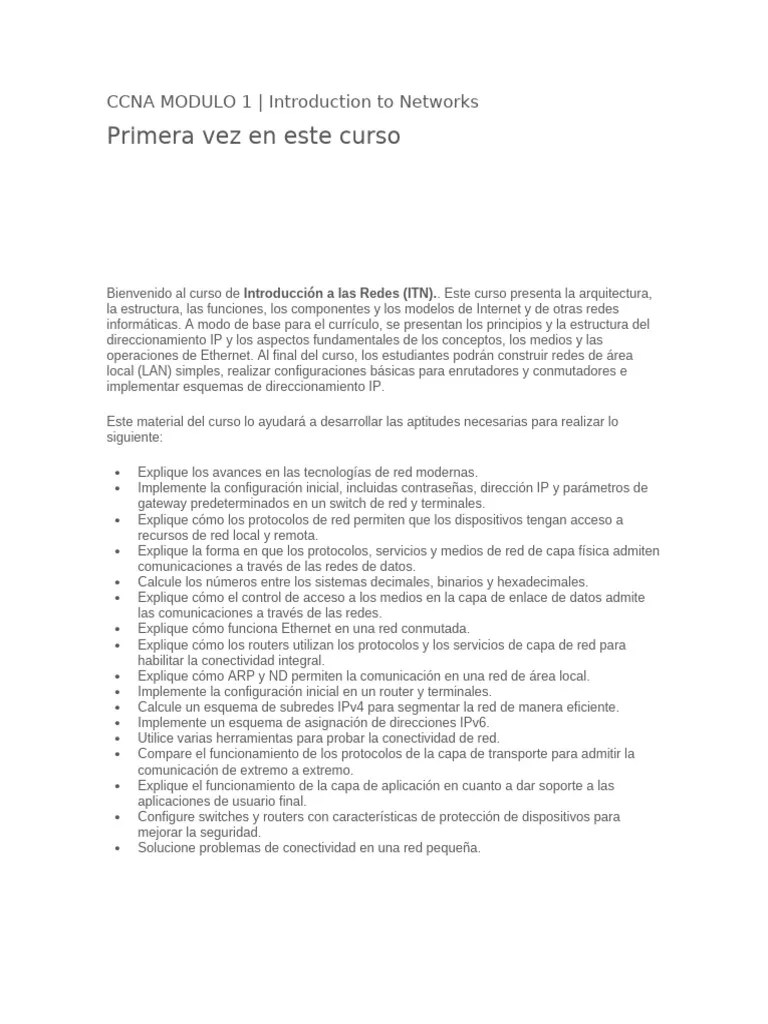 Ccna Modulo 1 | PDF | Protocolo De Transferencia De Archivos | Red De ...