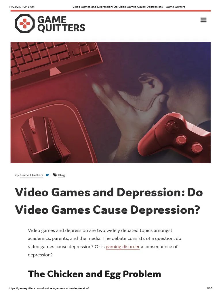 Video Games And Depression Explained PDF Major Depressive Disorder 1