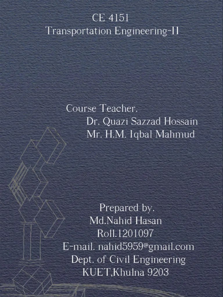 Transportation Engineering-II | PDF