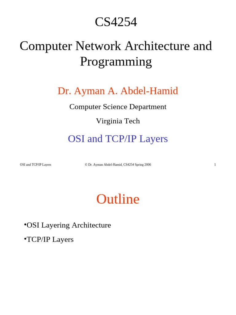 OSI TCPIP Layers | PDF | Osi Model | Computer Network