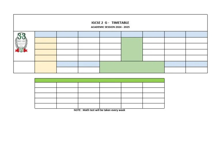 IGCSE 2 G TimeTable | PDF