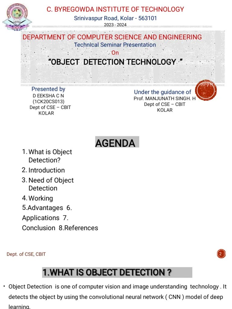 Object Detection Ppt-1 | PDF | Computer Vision | Deep Learning