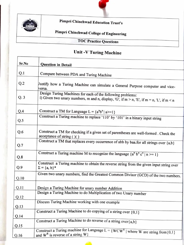 TOC Unit 5 QB | PDF | Theoretical Computer Science | Theory Of Computation