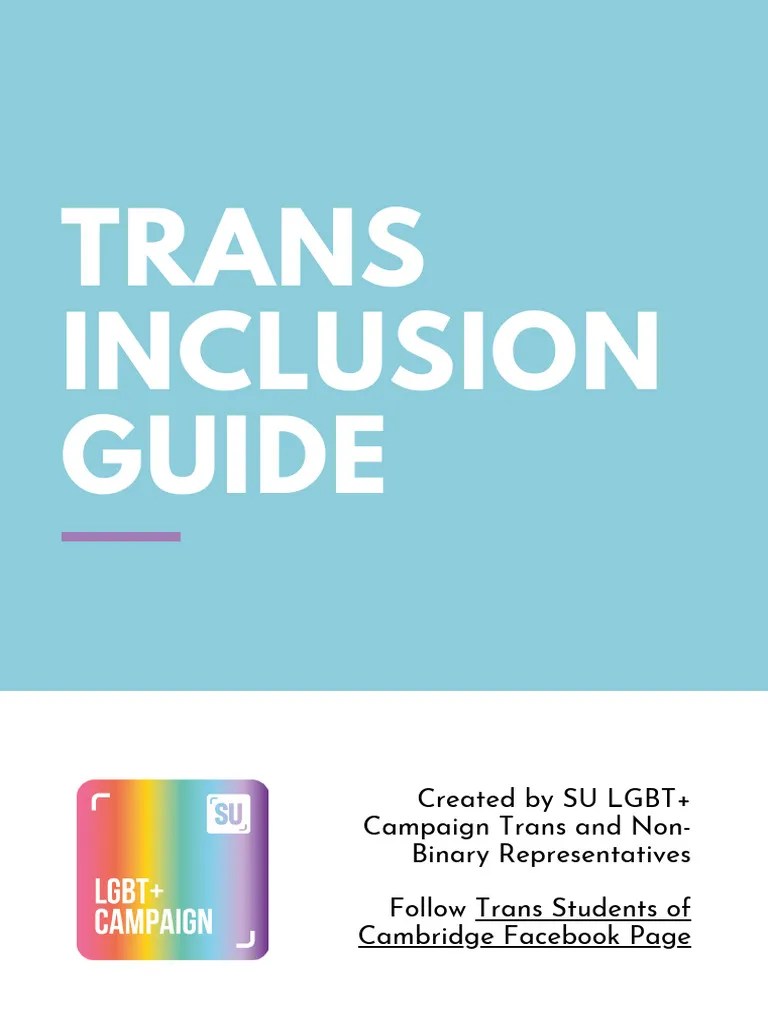 Trans Inclusion Guide | PDF | LGBTQIA+ Studies | Transgender