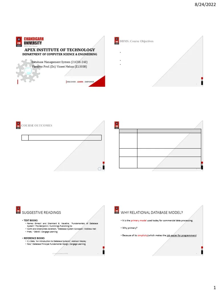 Lecture 7 Relational Model | PDF | Relational Database | Databases