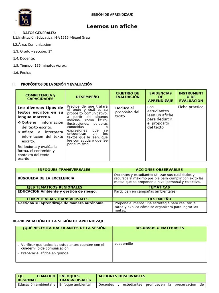 SA COM LEEMOS UN AFICHE | PDF | Evaluación | Póster