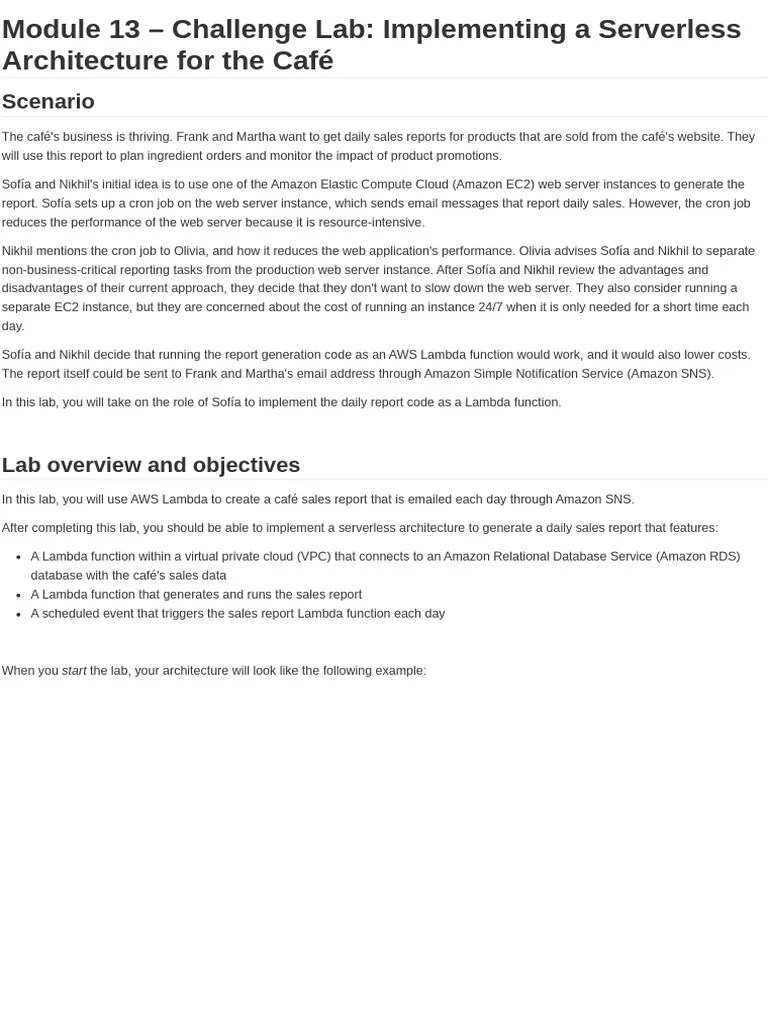 Module 13 - Challenge Lab - Implementing A Serverless Architecture For ...