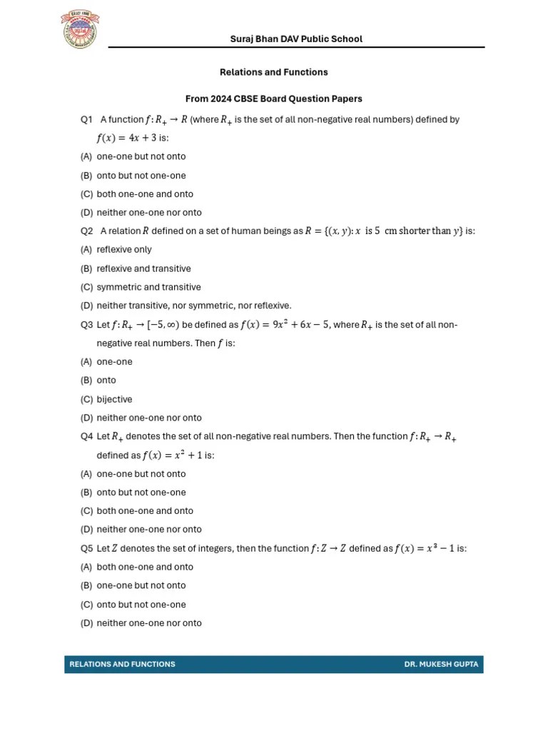 Relations And Functions | PDF | Function (Mathematics) | Mathematical Logic