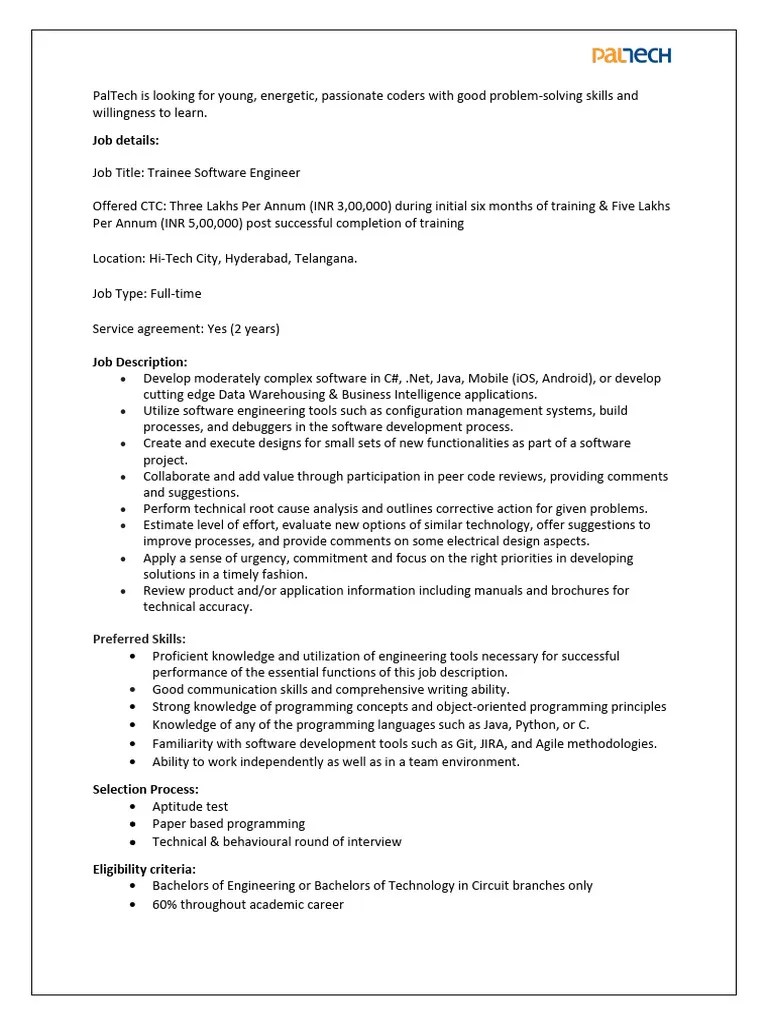JD - Software Engineer | PDF