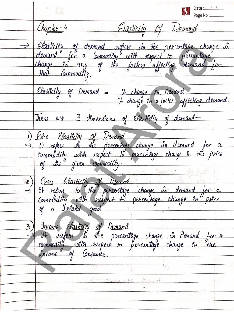 D - Elasticity Of Demand (Ch-4) - Kcthvohll583jgertdxt | PDF