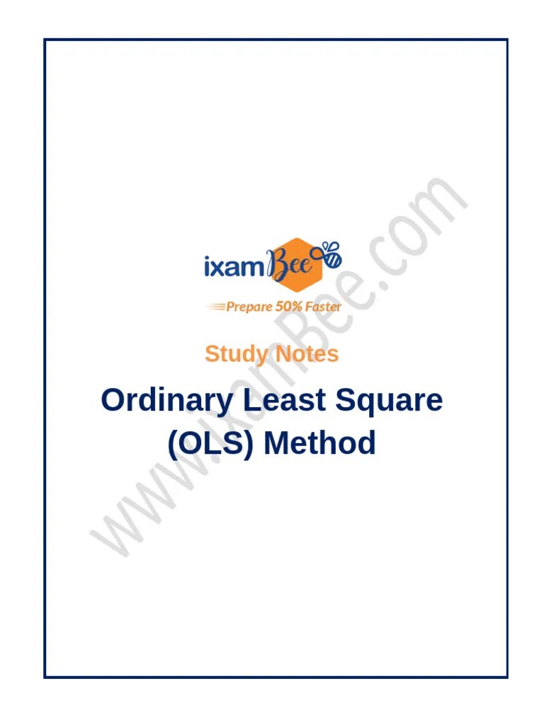OLS Method | PDF | Ordinary Least Squares | Errors And Residuals
