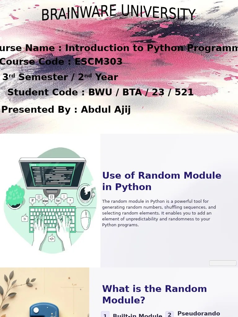 521 Abdul Ajij Python | PDF | Randomness | Applied Mathematics