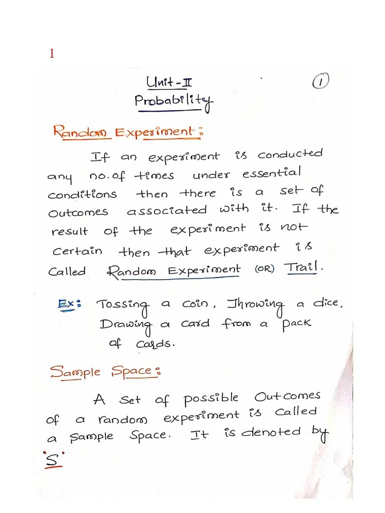 M-I Unit - 1 Probability | PDF | Applied Mathematics | Metrology