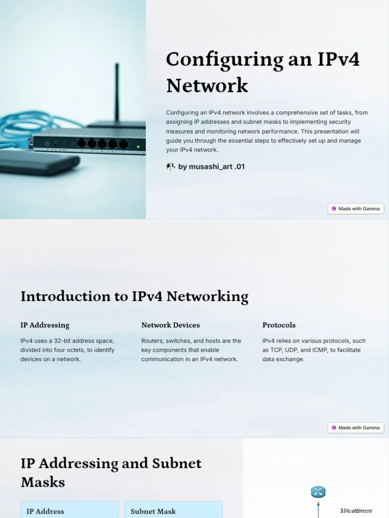 IPv4 Network Setup Guide | PDF | Ip Address | Computer Network