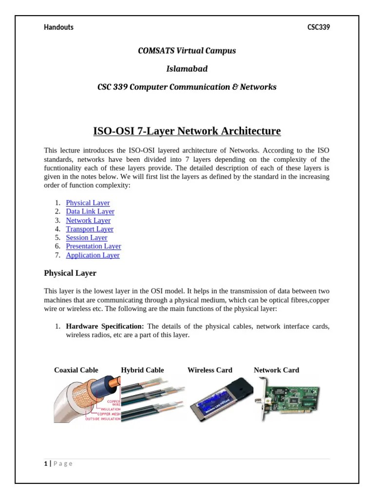 Handout 1 | PDF | Computer Network | Modulation