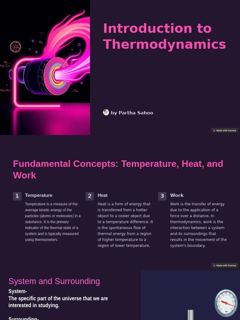 Introduction To Thermodynamics | PDF | Heat | Temperature