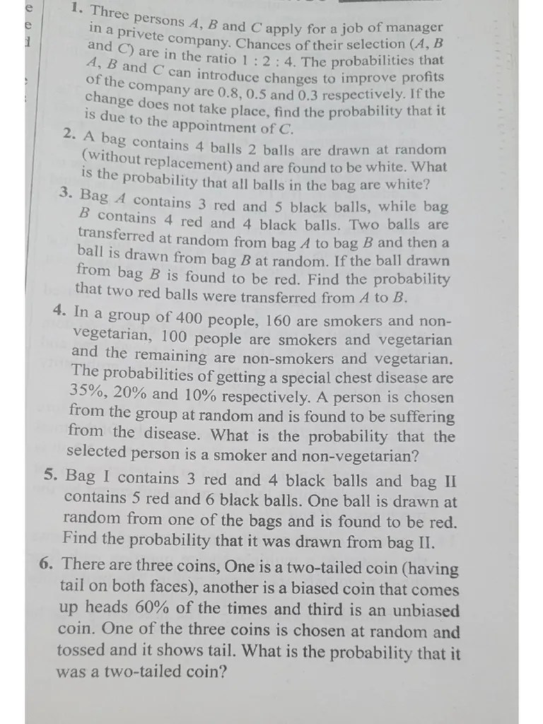Probability Bayes Theorem Problem | PDF