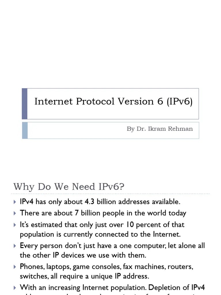 Lecture 08 - Part2 | PDF | I Pv6 | Internet Protocols