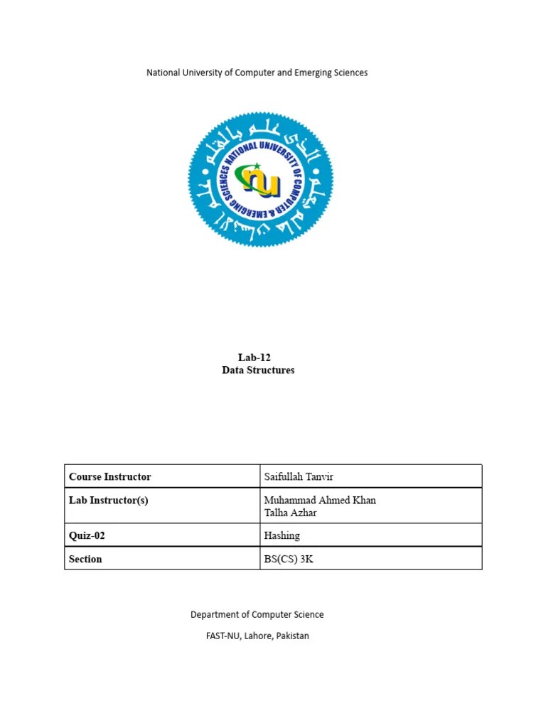 BS (CS) 3K Lab-12 Data Structures | PDF | Method (Computer Programming ...