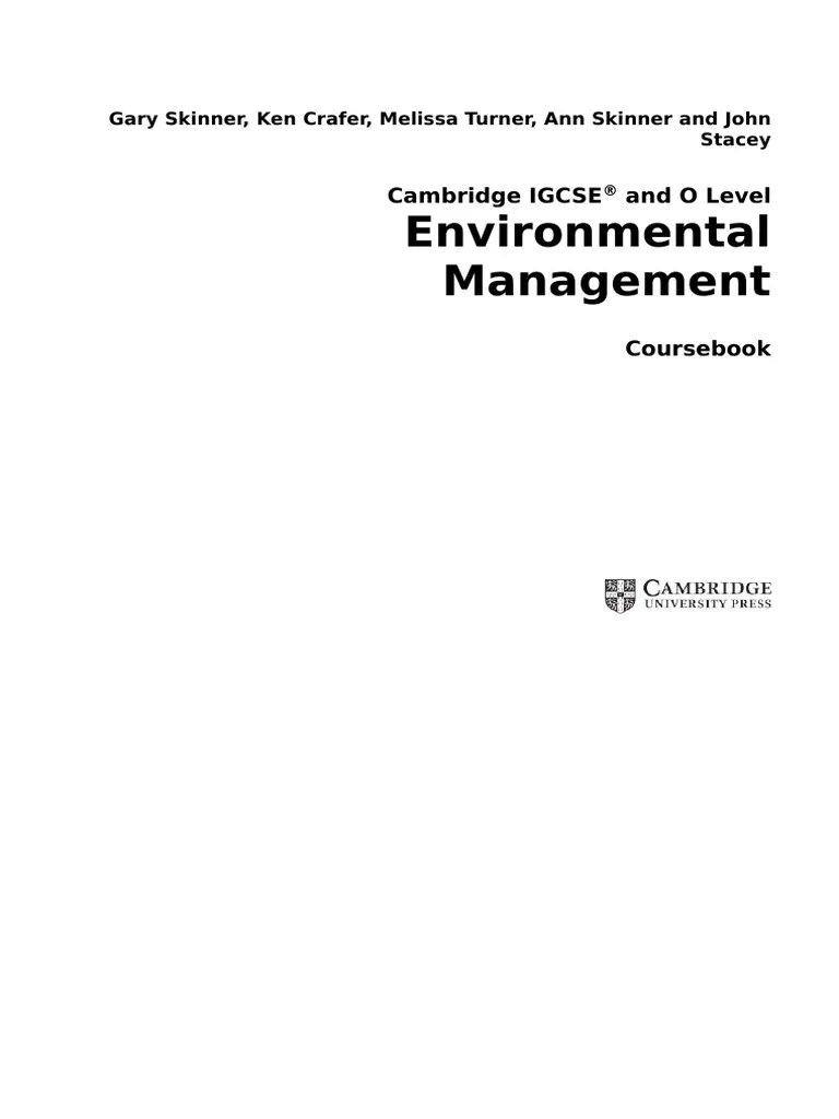 Cambridge IGCSE® And O Level Environmental Management Coursebook (Cambridge International IGCSE ...