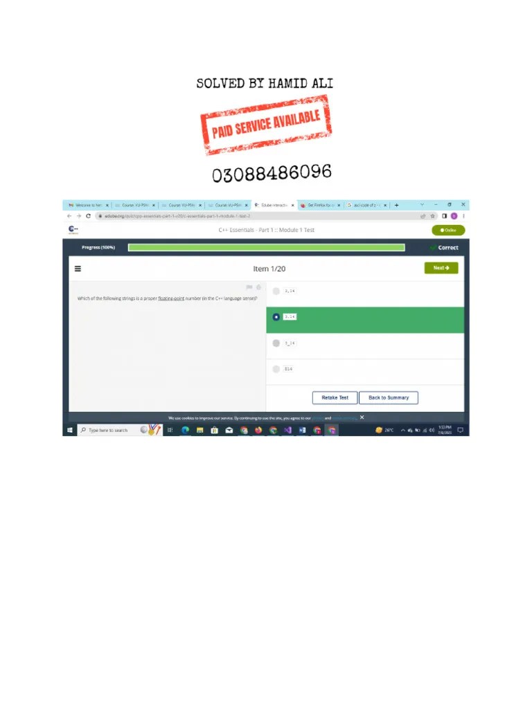 CPPE1 Part 1 Module 1 Test | PDF