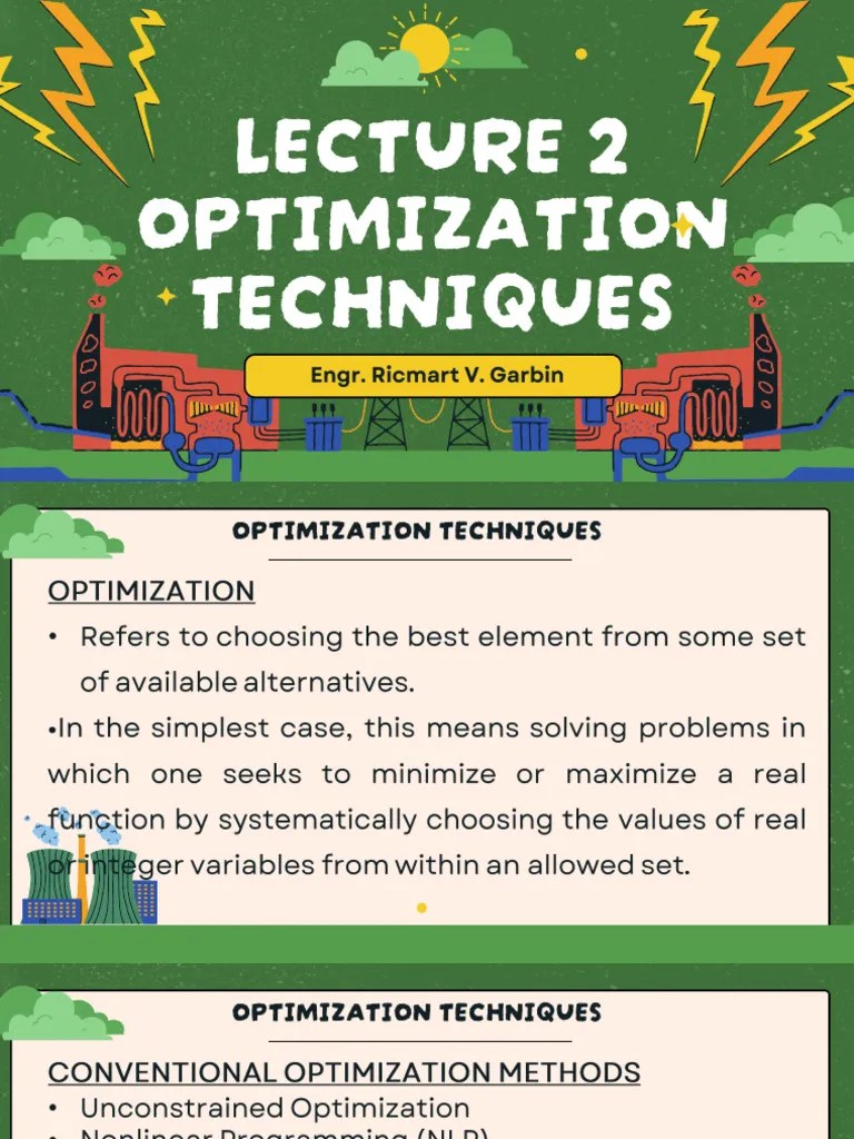 Lecture 2 - Optimization Techniques | PDF