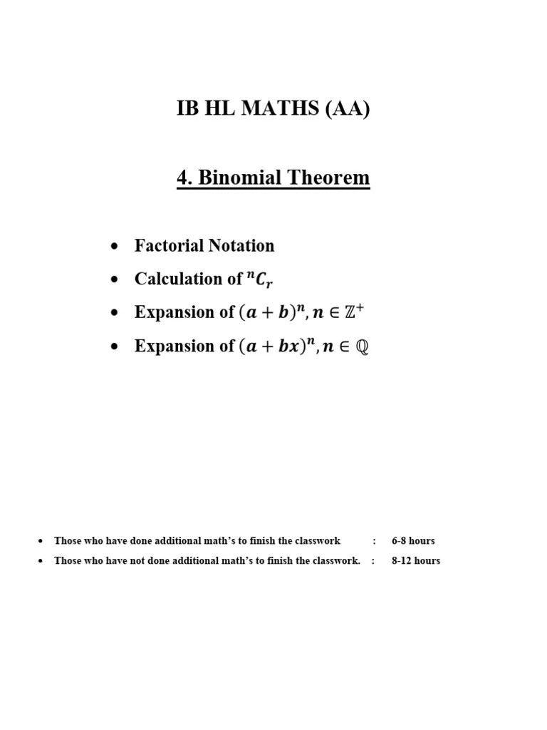 4.binomial Theorem | PDF | Complex Analysis | Mathematical Objects