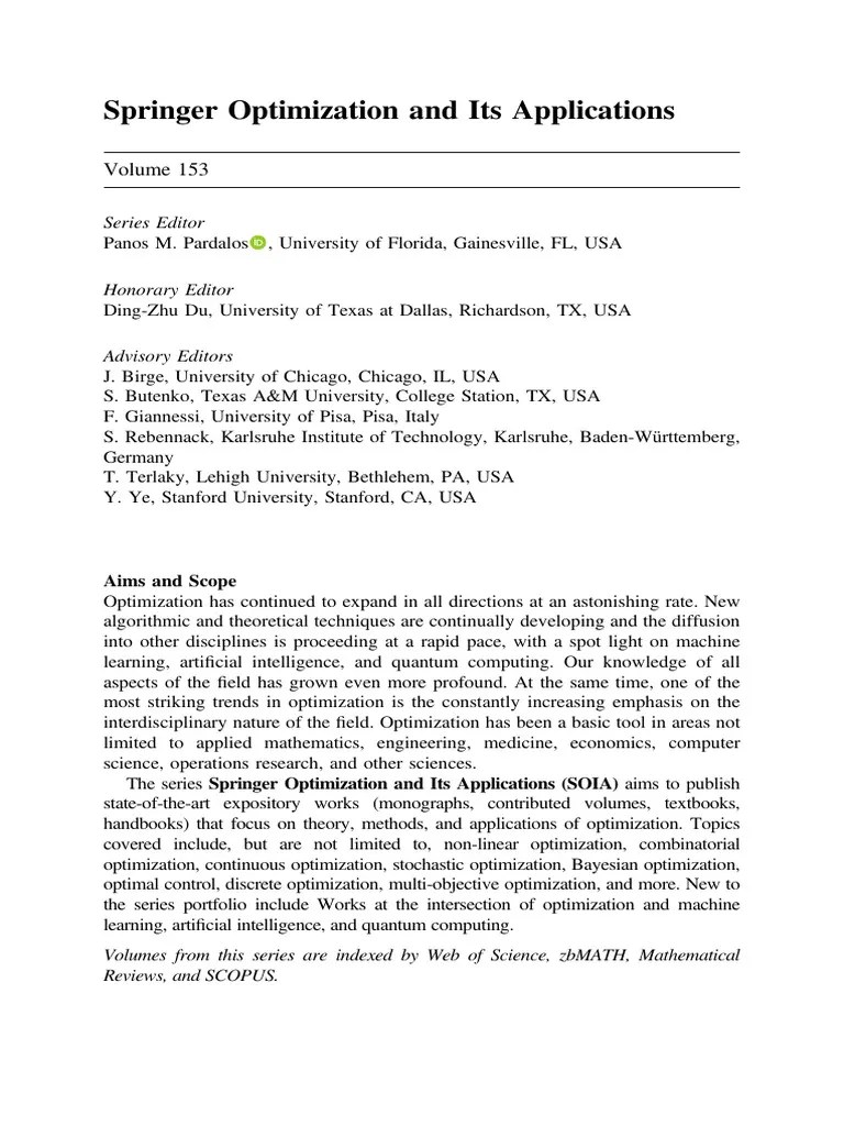 Advanced Optimization And Operations Res | PDF | Linear Programming ...