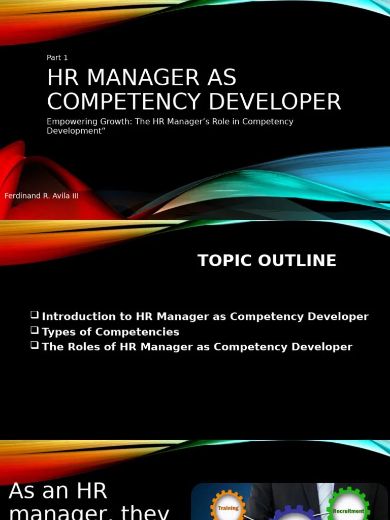 HR Manager As Competency Developer | PDF | Recruitment | Leadership