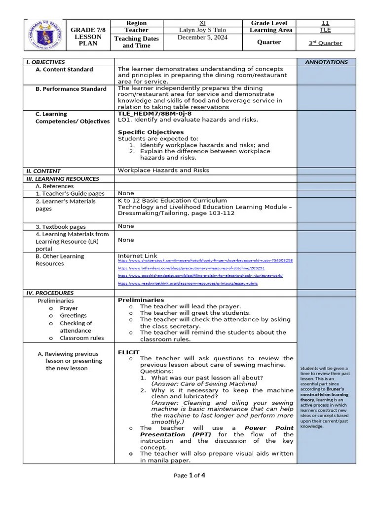 Lesson-Plan-Workplace-Hazards-and-Risks (2) | PDF