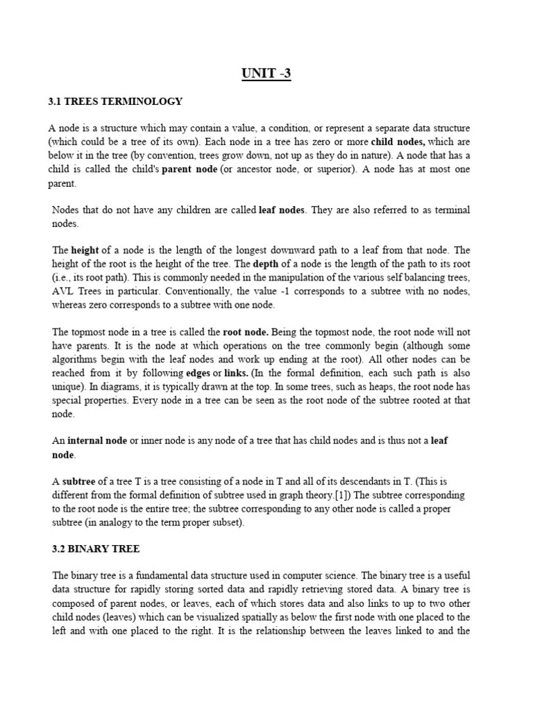 DS Notes - Tree | PDF | Queue (Abstract Data Type) | Algorithms And ...