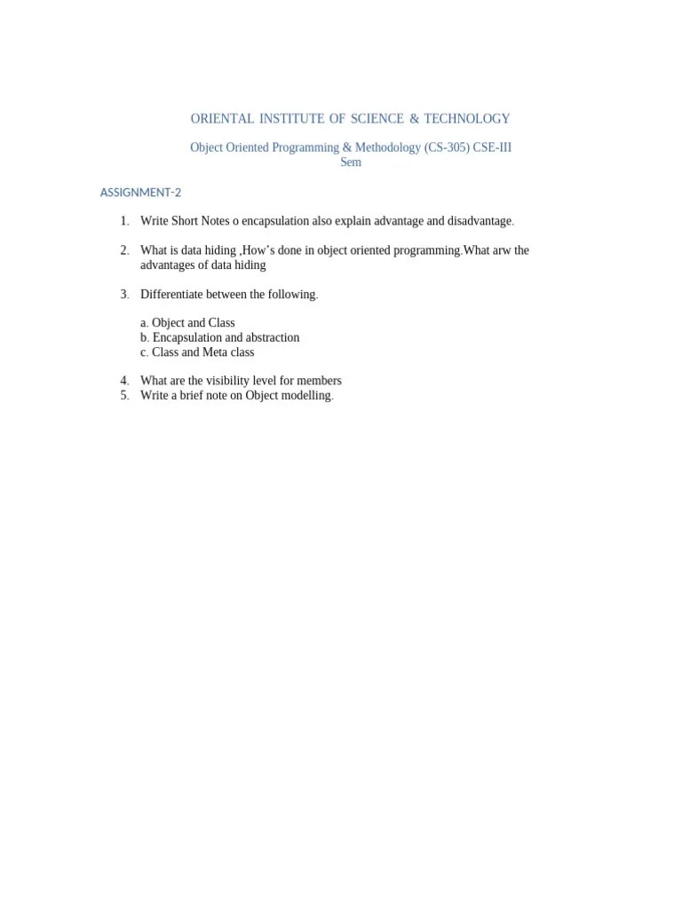 Assignment 2 OOPM | PDF