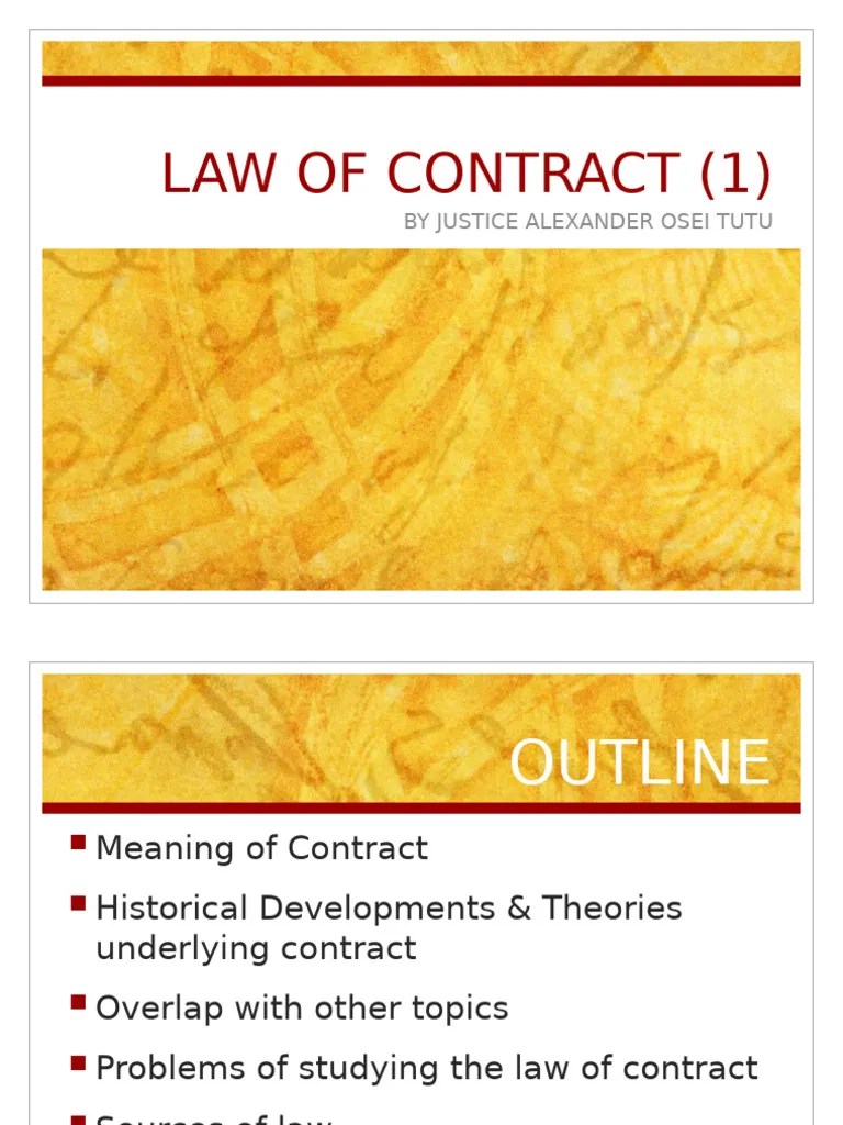 Contract Law 1 Notes 2 Pdf Common Law Justice