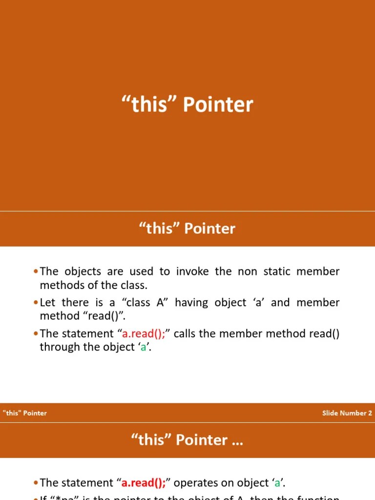 This Pointer | PDF | Pointer (Computer Programming) | Method (Computer ...