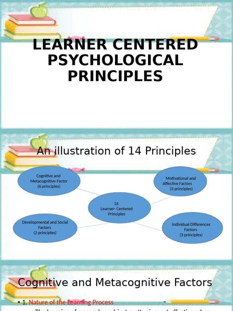 Learner Centered Psychological Principles | PDF | Metacognition | Learning