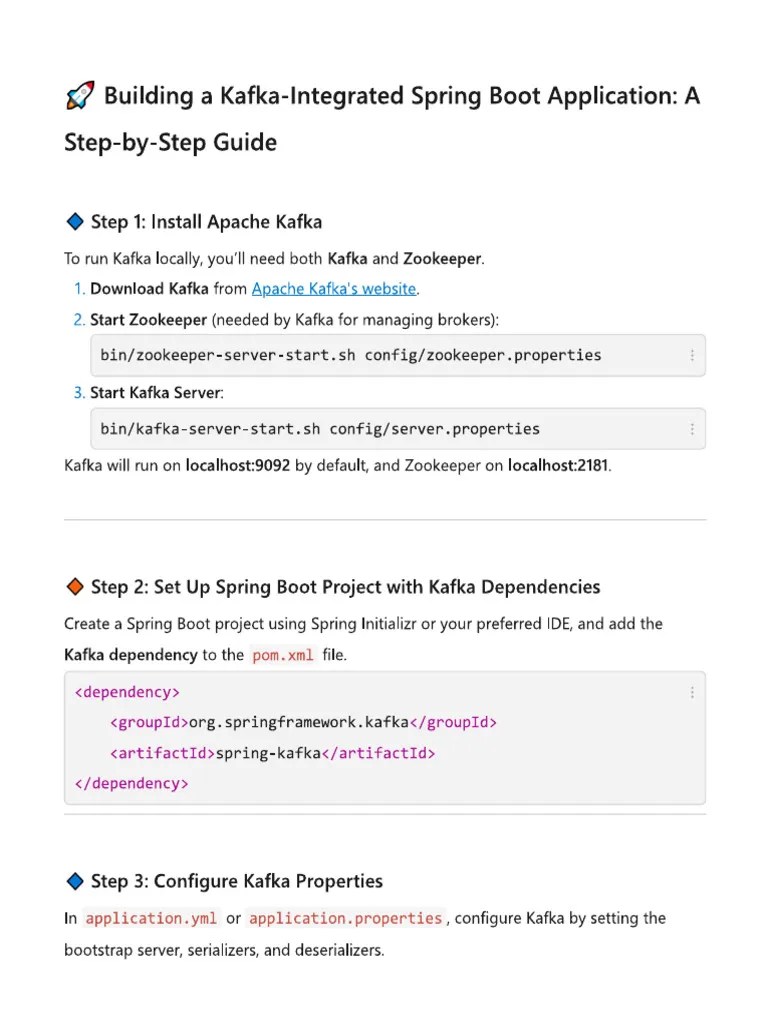 Kafka - Spring Boot Application | PDF