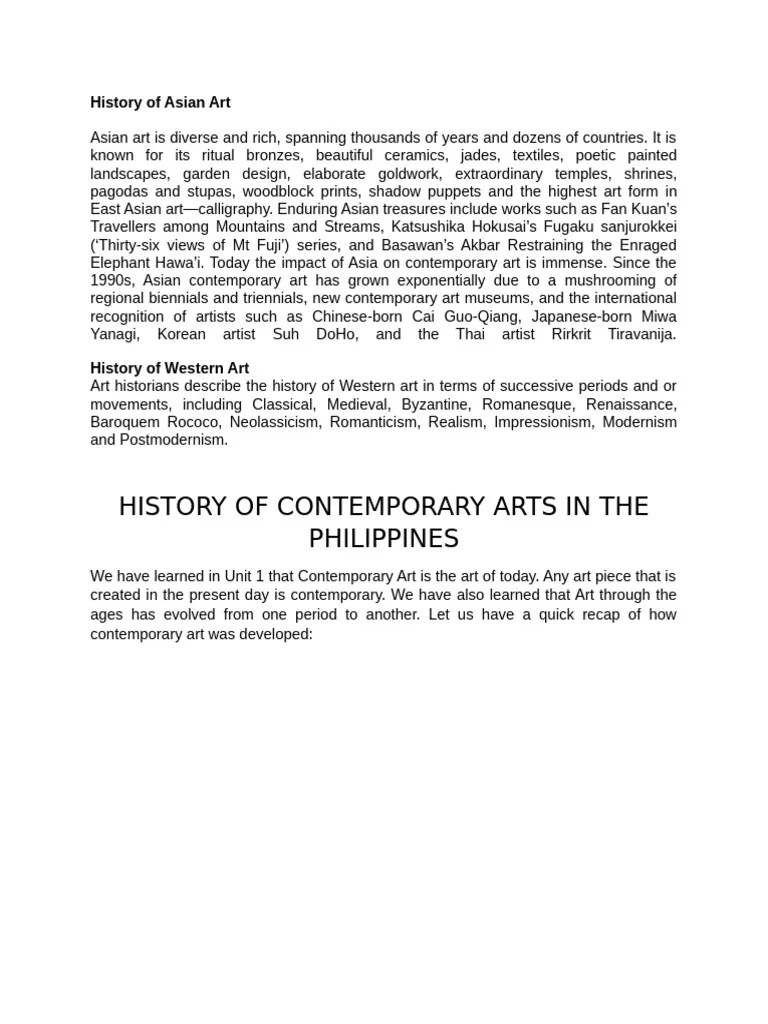 Art History | PDF | Paintings | Contemporary Art