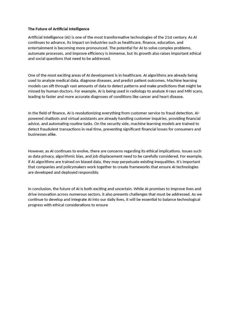 The Future Of Artificial Intelligence | PDF