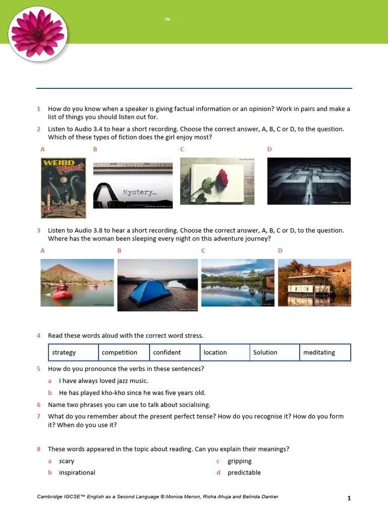 IGCSE_ESL_Review_U3 | PDF | English Language | Sentence (Linguistics)