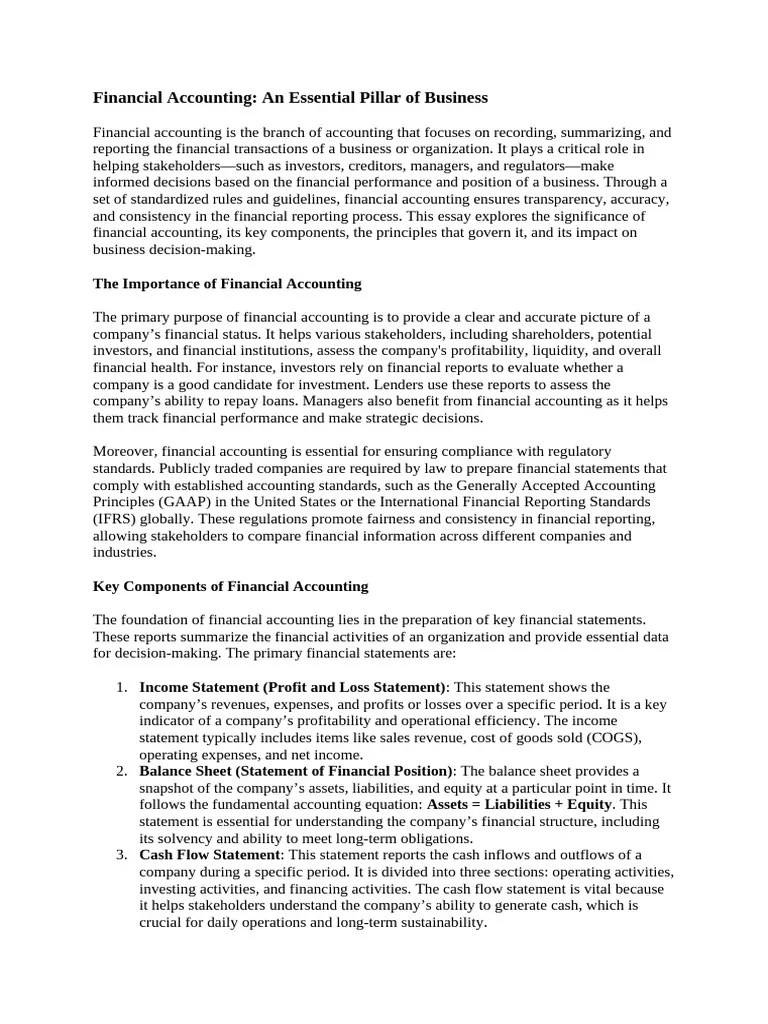 Financial Accounting | PDF | Financial Accounting | Financial Statement