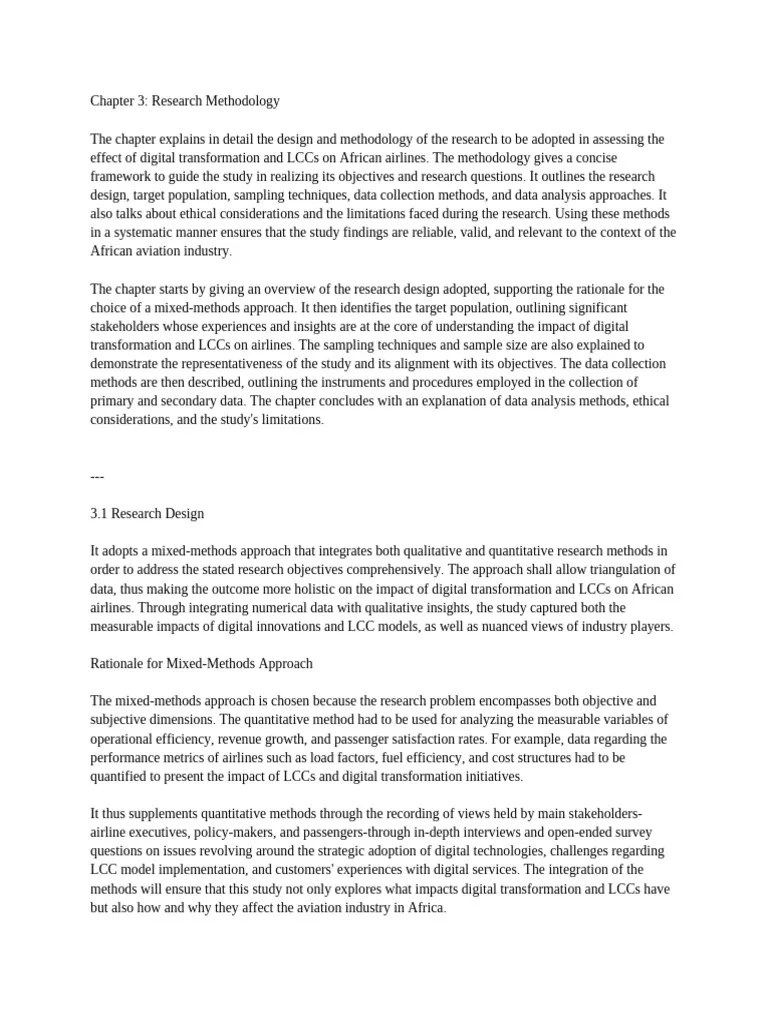 Chapter 3- Research Methodology (1) | PDF | Survey Methodology | Methodology