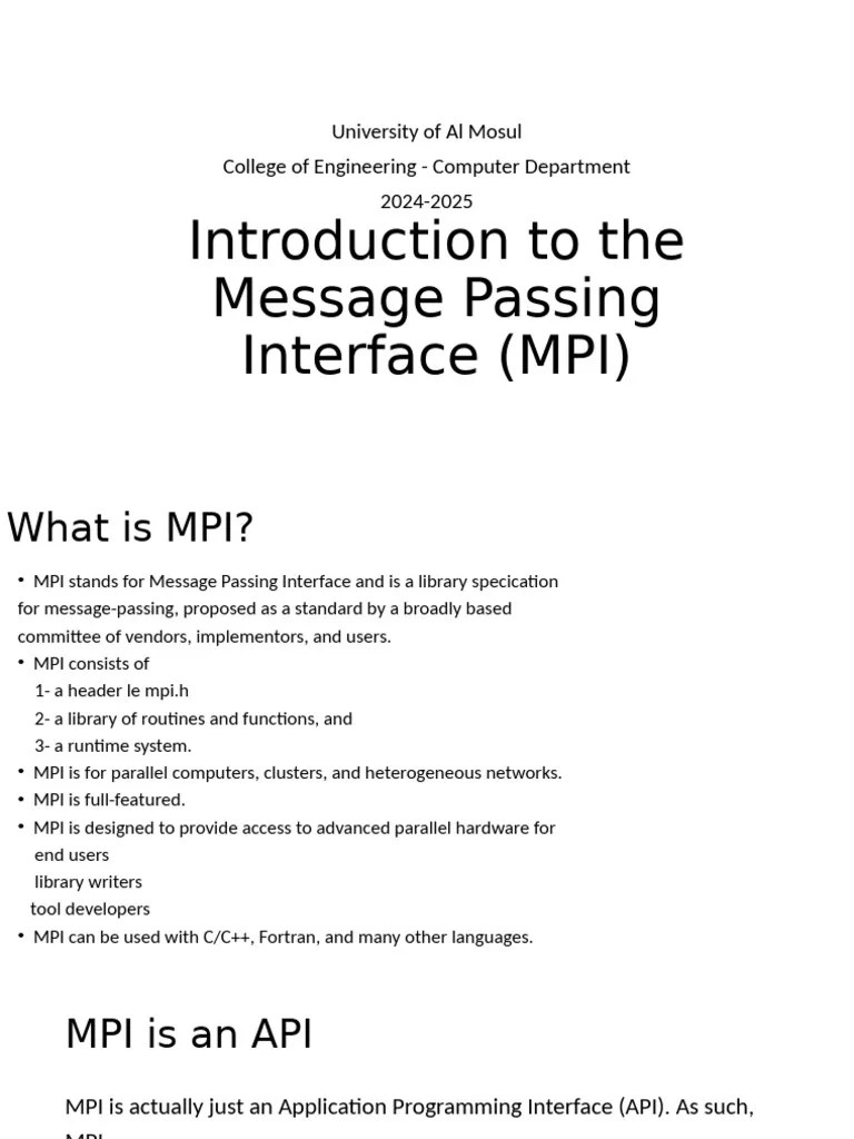 Message Passing Interface (MPI) | PDF | Message Passing Interface ...